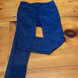OUTDOOR VOICES XS Blue Striated Leggings Crops 22" Inseam